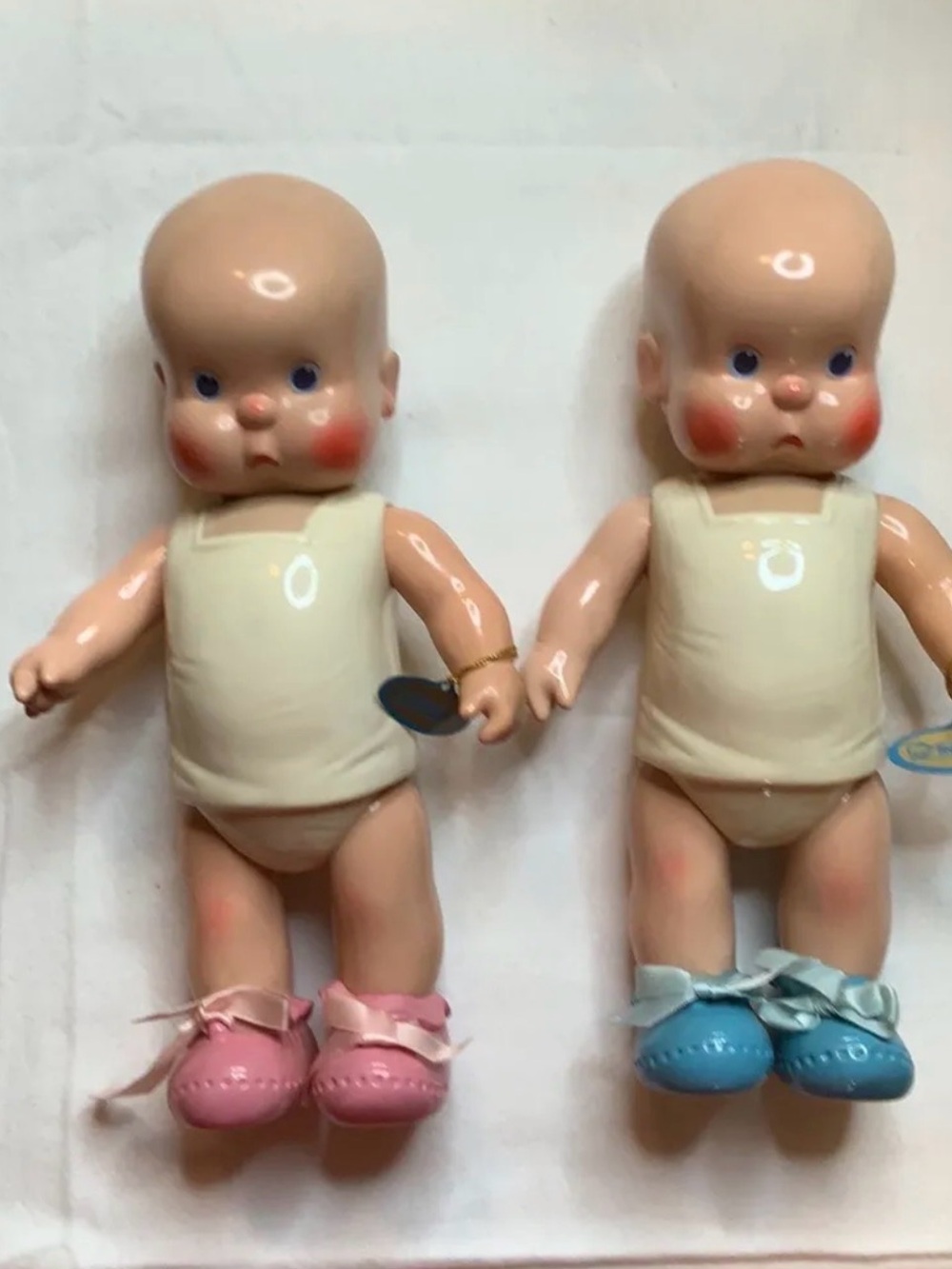 Vintage HORSEMAN  Baby Doll Pair in Pink and Blue Shoes